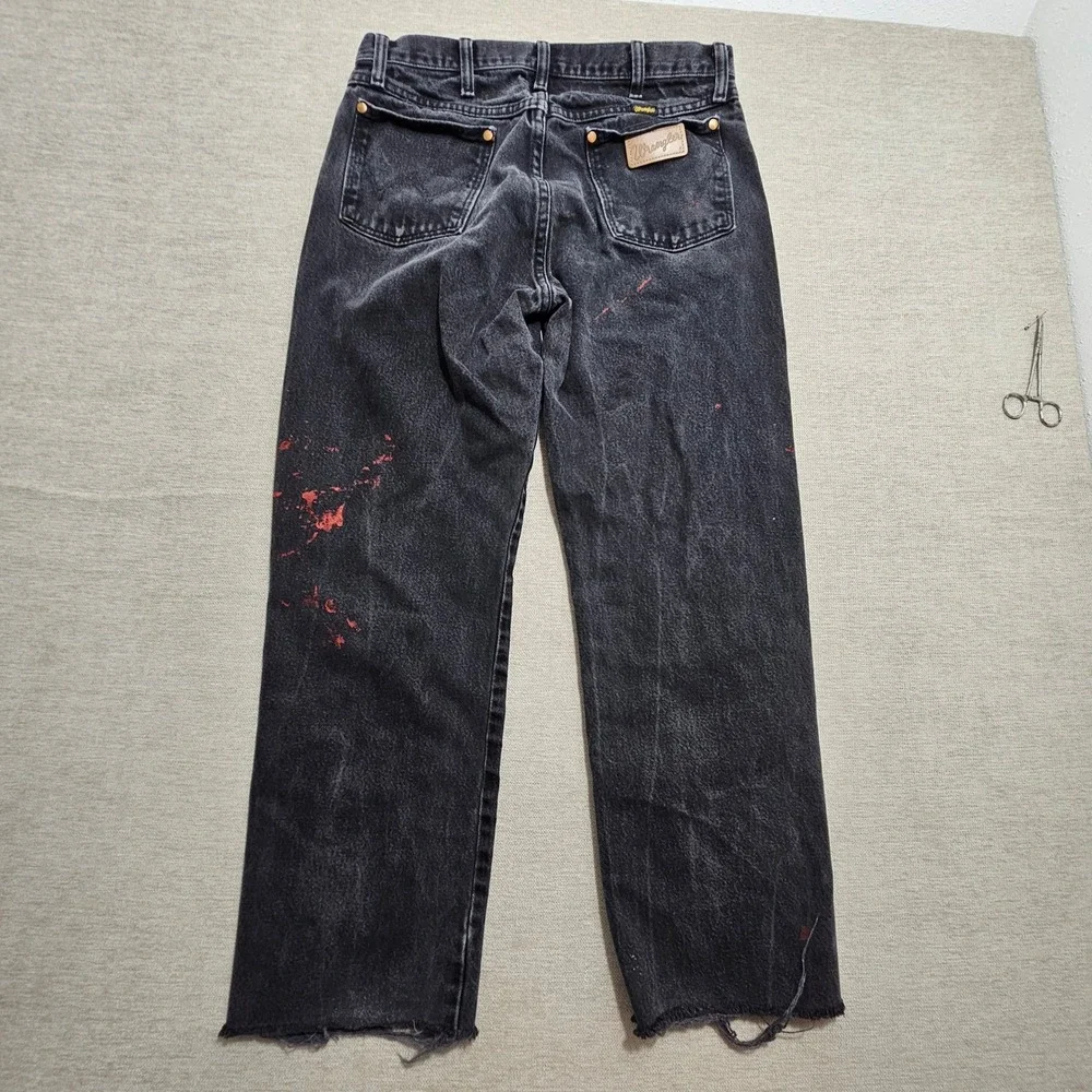 Vintage Wrangler 13MWZ Jeans Mens 32x34 (fits 32x27.5)‎ Black Paint Splatter *
